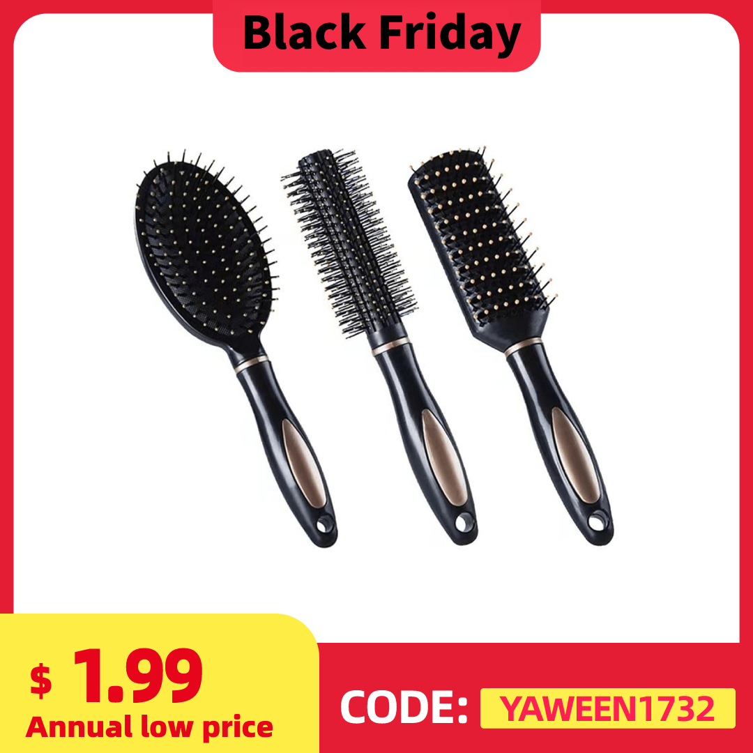 Airbag Massage Comb for Men and Women, Hair Brush, Detangling Brush, Hair Comb Set, Great On Wet or Dry Hair, 3Pcs