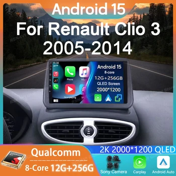Android 15 di Navigazione GPS Per Renault Clio 3 CLIO 3 2005-2014 4G WIFI Auto Radio Multimedia Carplay Stereo Lettore DVD fotocamera Auto