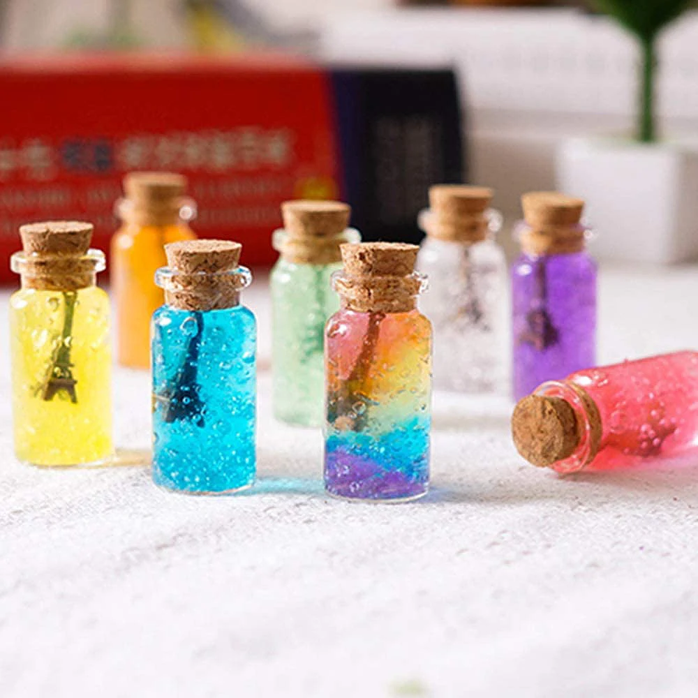 Mini Glass Bottles 10PCS with Cork Stoppers Clear Message Wishing Tiny Drifting Bottle Empty Spice Vials Jars DIY Crafts Gifts message capsule