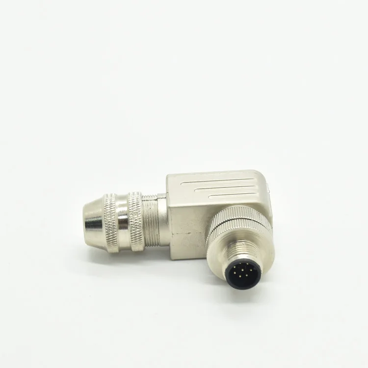 

Connector M12-8P male elbow all metal shielded waterproof aviation plug M12-8 core Electronic Accessories & Supplies EL Products