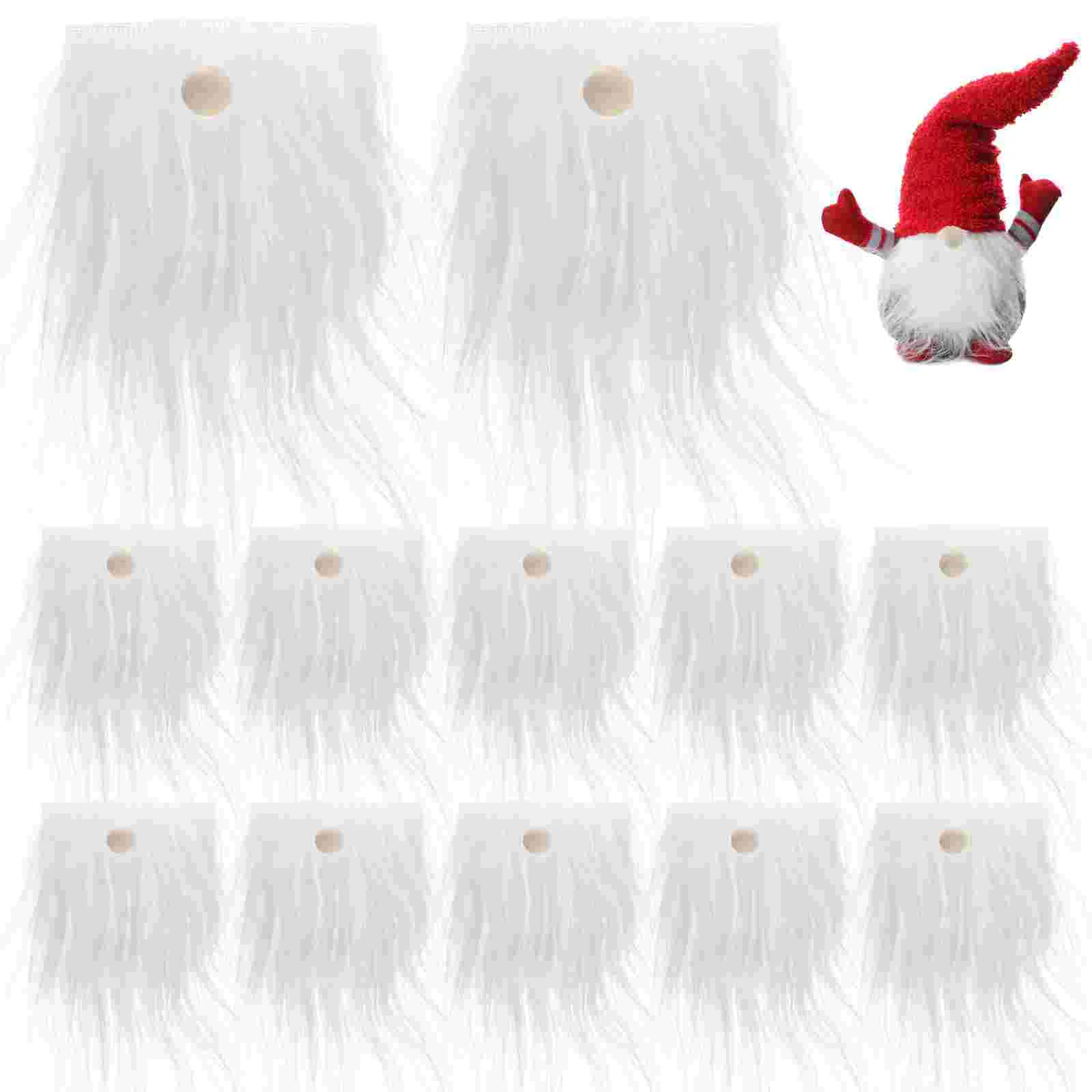 

Christmas Darwf Gnome Beard With Wooden Balls Faux Fur Beards Plush Handmade DIY Crafts Party Costume Accessories