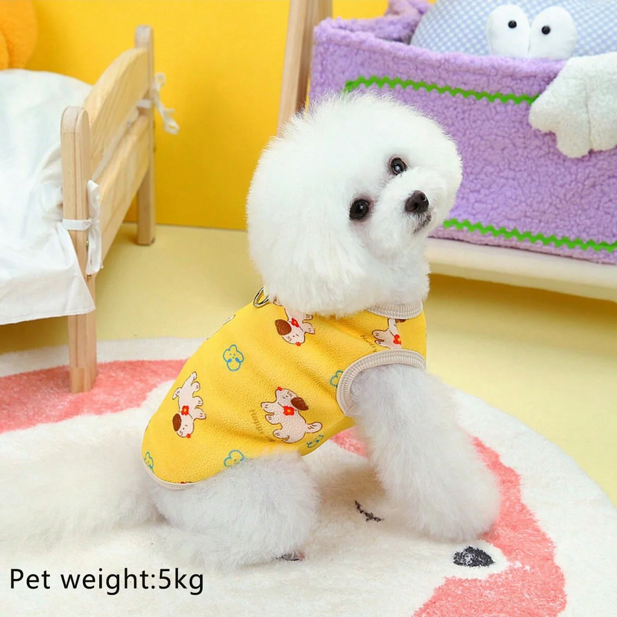 1pc-Pet Clothing Happy Two Leg Velvet Clothes Autumn and Winter Small and Medium sized Dog Pet Clothing