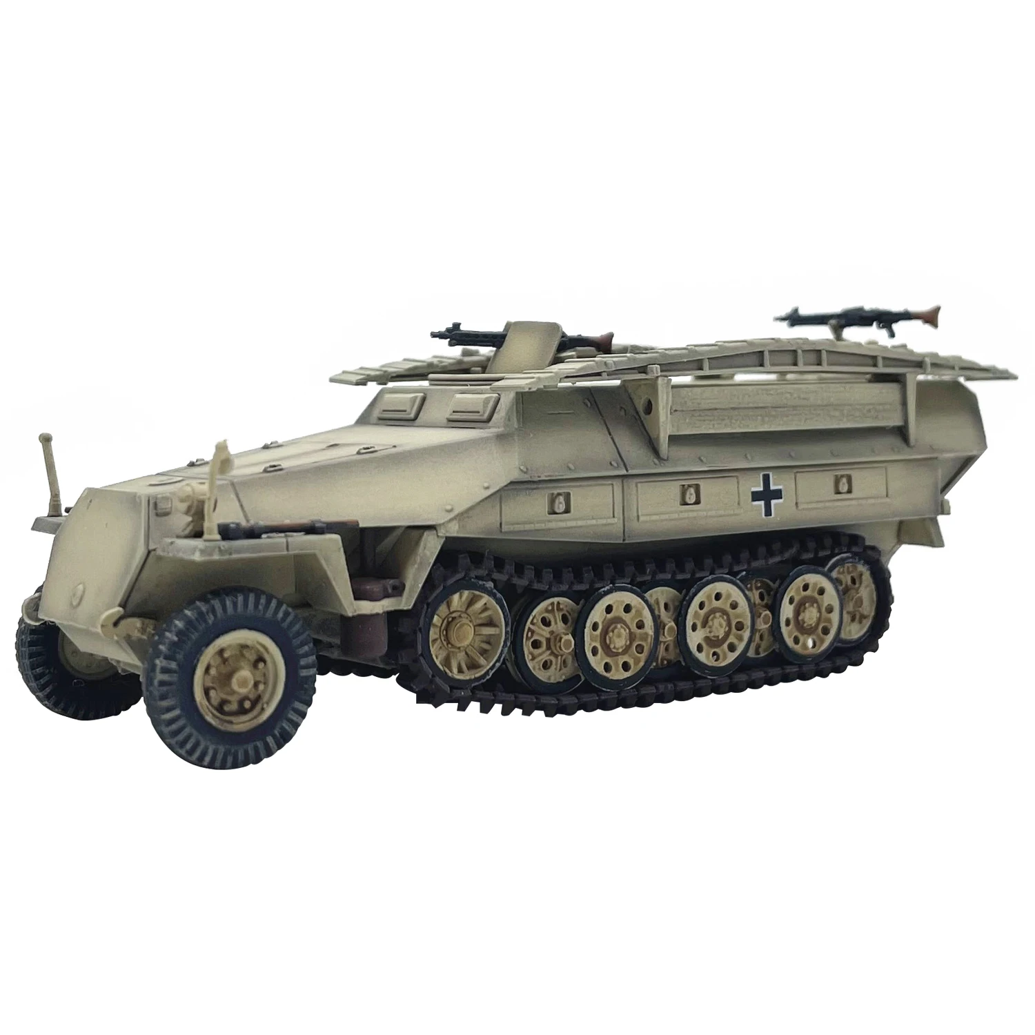 

1:72 Scale World War II German Sd.Kfz. 251/7 Half Tracked Engineer Armored Car Type D Militarized Fighting Vehicle Weilong 63158