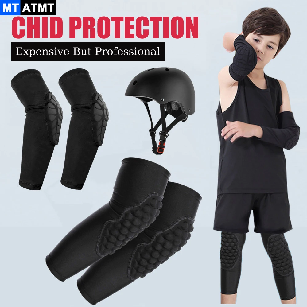 Kids/Youth Sports Honeycomb Compression Knee Pad Elbow Pads Guards