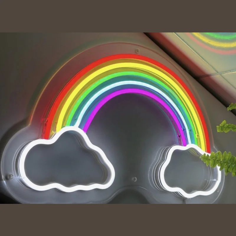 Custom Wall Art Neon Sign Rainbow Hanging Personal Neon Lights 12V Led Acrylic Full Color For Shop Home Party Bedroom Decoration