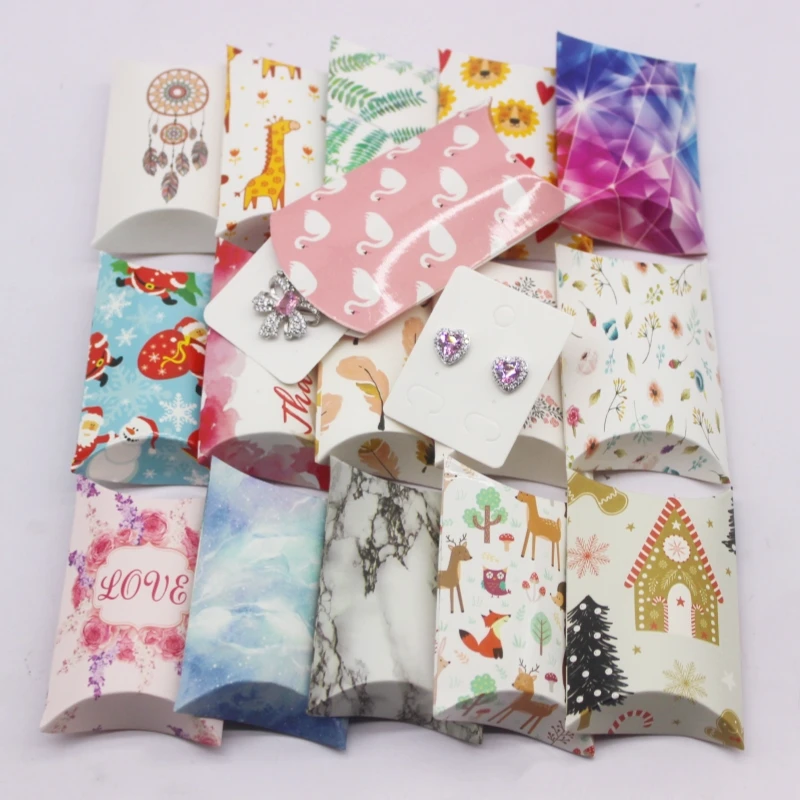 10 개 8x5.5x2cm 대형 DIY 수제 베개 상자 창, 화이트/가죽 크리스마스 ..