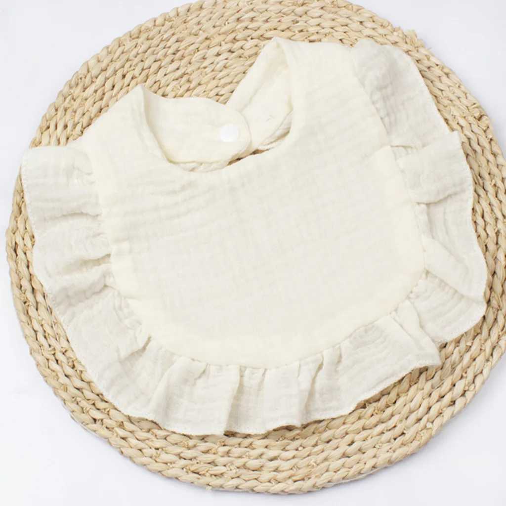 Gauze Bib for Boys Girls Pure Cotton Candy Colored Comfortable Saliva Bib Baby Solid Colored Lace Saliva Towel Baby Products