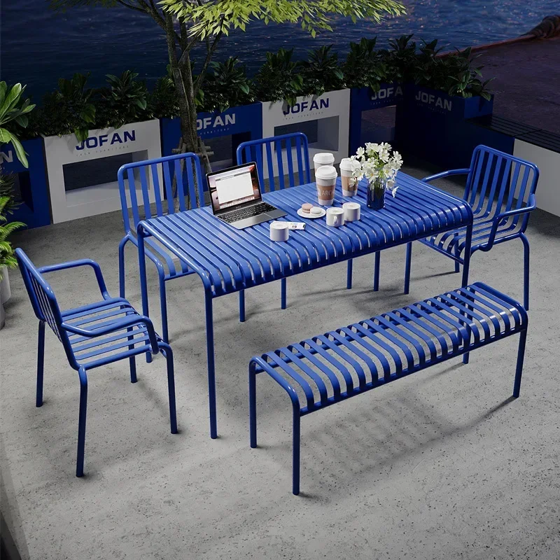 Outdoor balcony patio table and chair Garden villa outdoor table leisure outdoor waterproof sun protection barbecue and