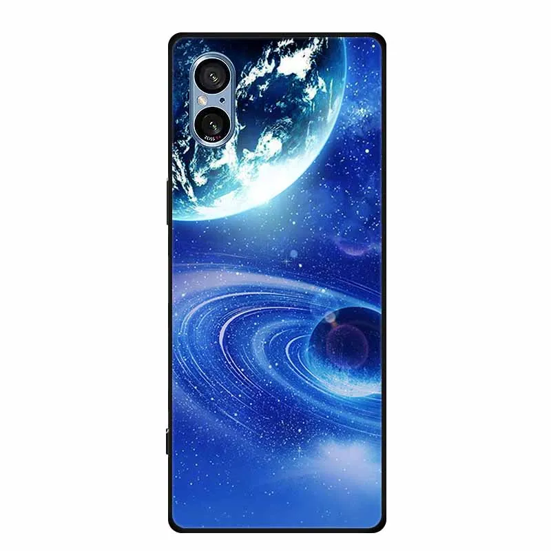 Stylish Black Silicone Soft Phone Case with Fashion Pictures