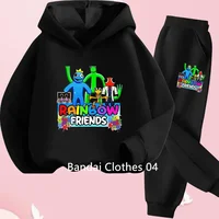New Rainbow Friends Hoodie Sweater Sweatshirt + Pants Set Spring Fall Kids Baby Girl Boys Kids Toddler Clothes Christmas Gift 1