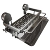 Suction Cup Kitchen Organizer Iron Wall Mount Shelf - Rustproof Space Saving Storage Rack No Drill Heavy Duty Adhesive Holder 6