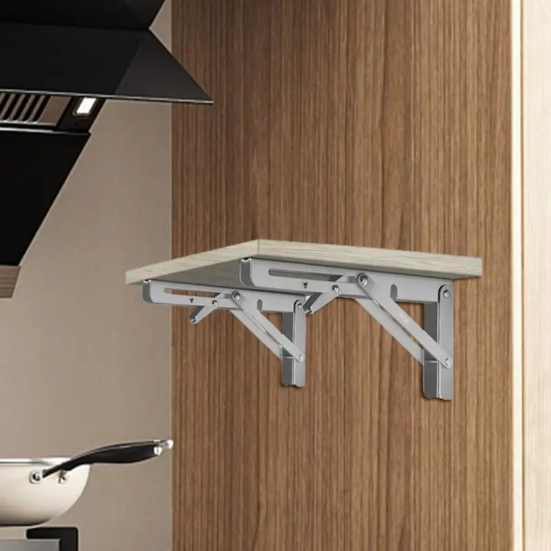 Triangle Shelf Bracket Folding Shelf Brackets Safe Space Saving Hinge In Triangular Shape For Living Room Garage Laundry Bedroom