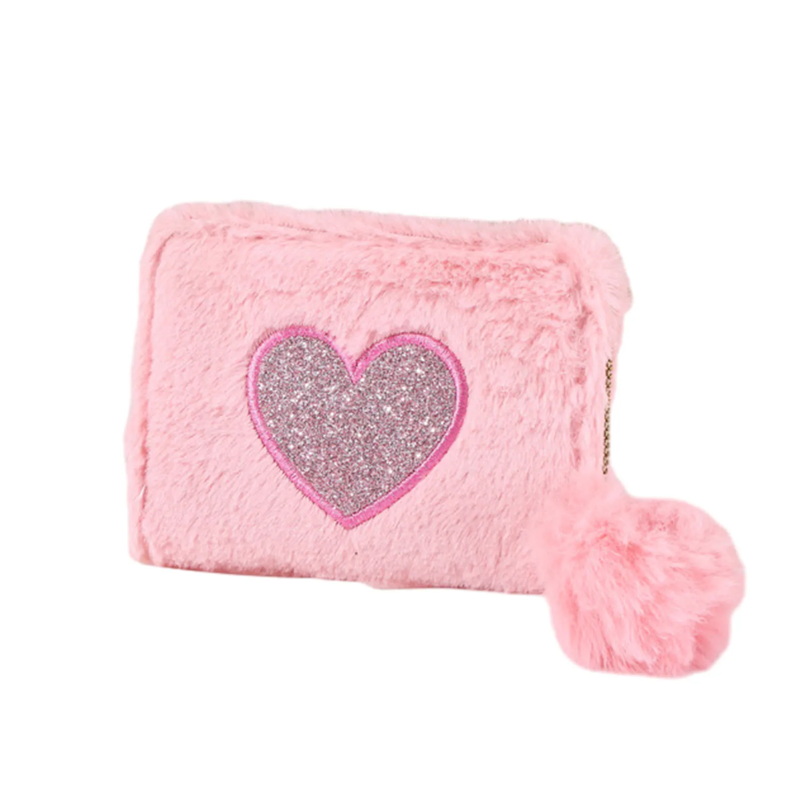 

Кошелек с вышивкой в виде сердца, плюшевый Кошелек, восхитительный многоцелевой кошелек для свиданий, дизайнерский кошелек для покупок на молнии для Daliy Life