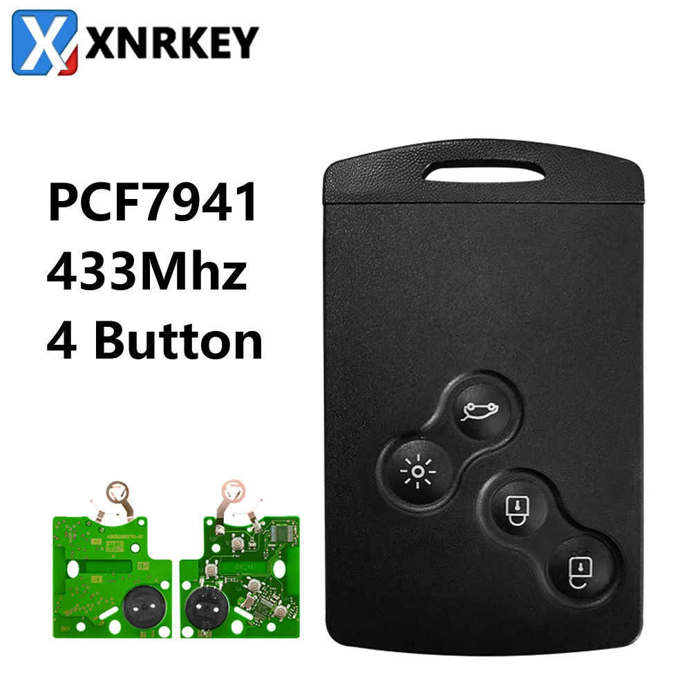 coils for car XNRKEY 4 Button Smart Card Remote Key PCF7941 Chip 433Mhz for Renault Megane 3 Laguna 3 Scenic 3 2009-2015 Car Key ignition coil