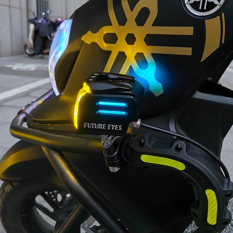Motorcycle Fog Lights Future Eyes UF1 Viper Motorcycle Spotlight LED Fog Lights Backlight Switch Roadlaying Assist Light Warning Light Moto Headlight