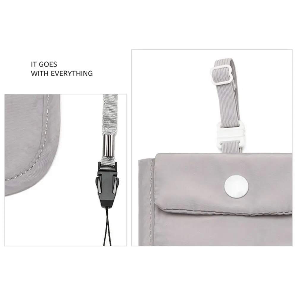 RFID Blocking Bra Wallet with Adjustable Elastic Strap