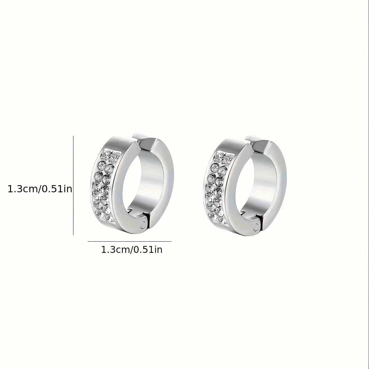 1pair Unisex Minimalist Punk Hip Hop Stainless Steel Ear Clips ear clip earrings clip earrings ear clip ear accessories With Cubic Zirconia For Men Women