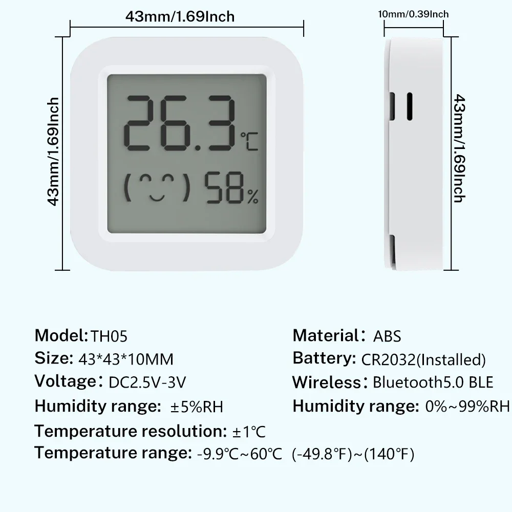 Temperature Humidity Sensor Tuya LCD Screen bluetooth-compatible APP Remote Controlled For Home Environment Smart Life