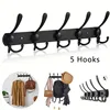 Wall Mounted Coat Rack, Five Heavy Duty Tri Hooks All Metal Construction for Jacket Coat Hat in Mudroom Entryway 4