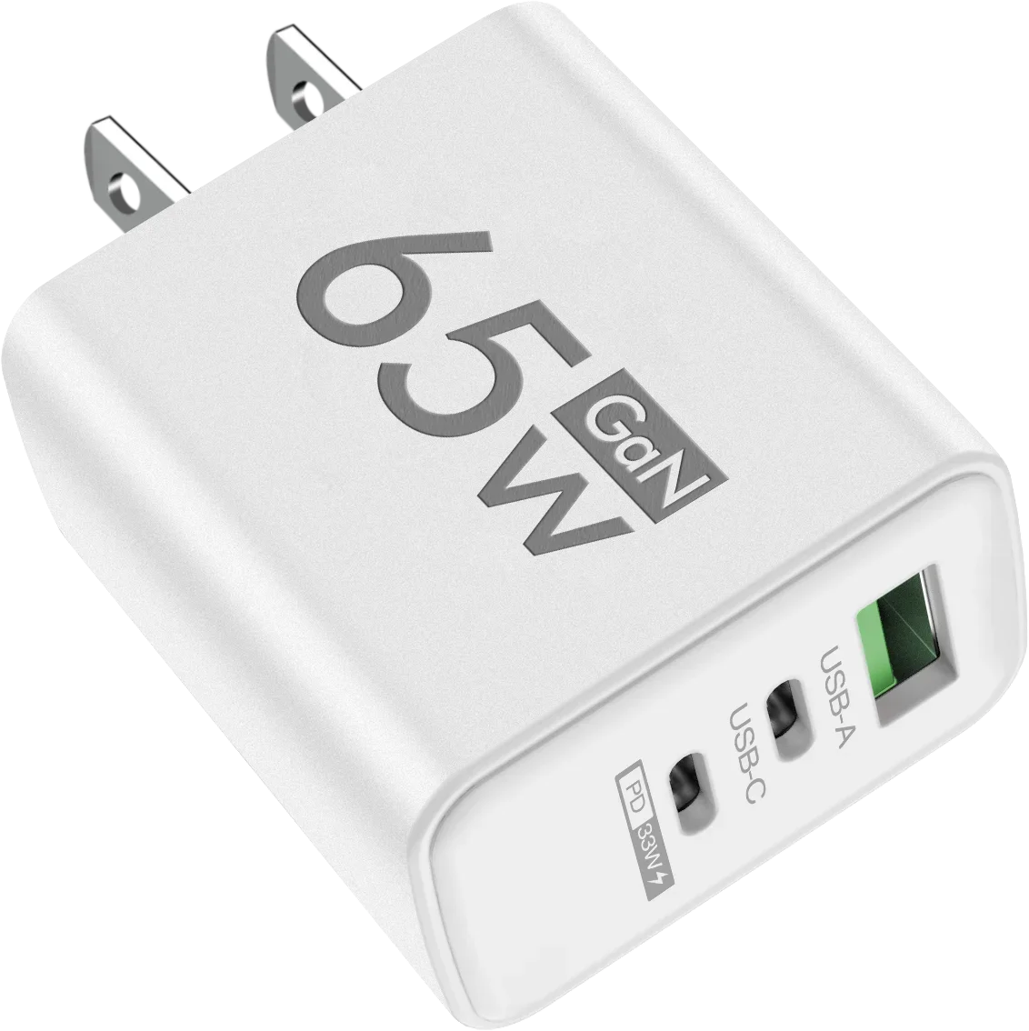Швидкий зарядний пристрій GaN на 65 Вт, 3 порти USB A/C, зарядна станція QC PD, універсальний штекер США, ЄС, Великобританії, Кореї для планшетів, електронних пристроїв та смарт-девайсів