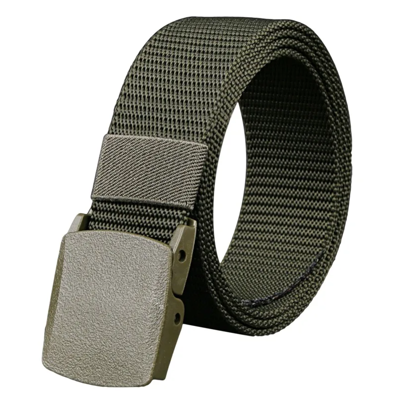 Men's Adjustable Outdoor Tactical Belt with Plastic Buckle, 120cm