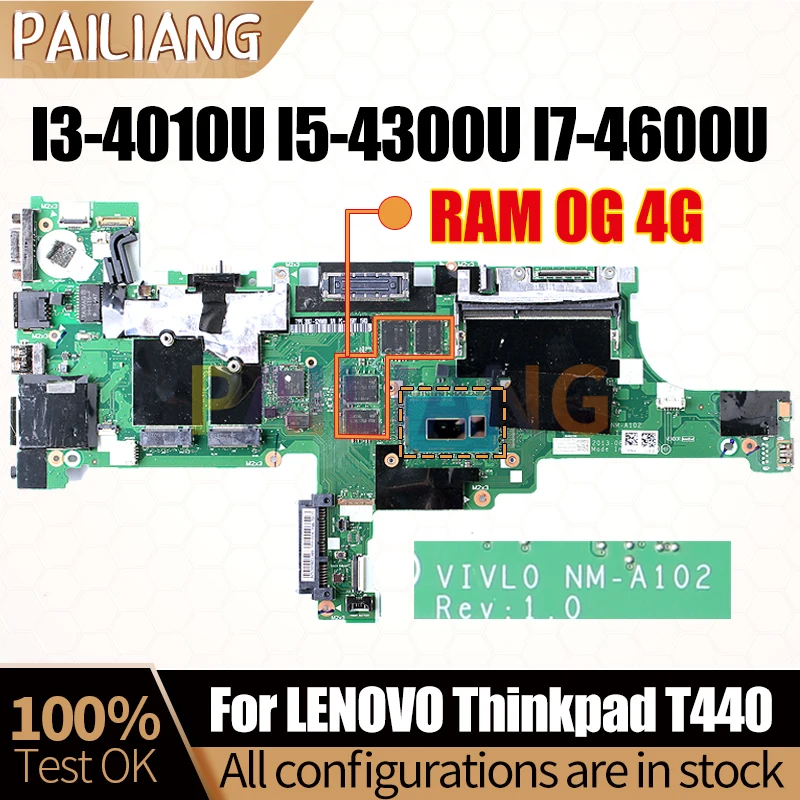 Оригинальная материнская плата для ноутбука LENOVO Thinkpad T440, оригинальная материнская плата для ноутбука 4G 04X4011, полностью протестирована