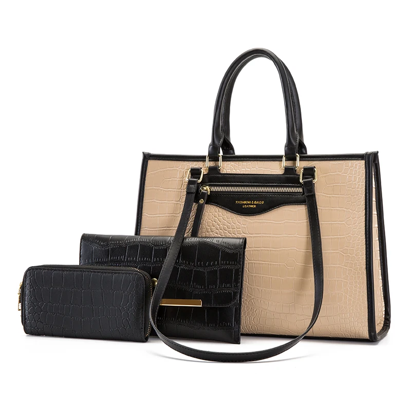 

Новинка 2022, женские модные сумки, кошелек, сумка-тоут, модная сумка-тоут на плечо, Сумка с верхней ручкой, набор из 3 предметов