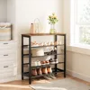 5-Tier Shoe Storage Unit Flat & Slant Adjustable Shoe Organizer Shelf for 16 Pairs, Durable and Stable, Shoes Cabinets 4