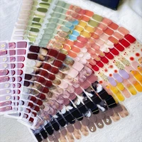 Semi Cured Wraps Fast Gel Nail Sticker Soild Nail Gel Wraps Adhesive Full Cover Gel Nail Sticker Full Cover  Manicure Decoration 1