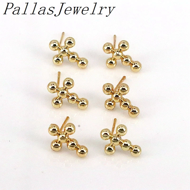 

10Pairs Cross Design Earings For Women 2022 Stud Earrings Wholesale Popular Girl Gifts 18k Gold Jewellery