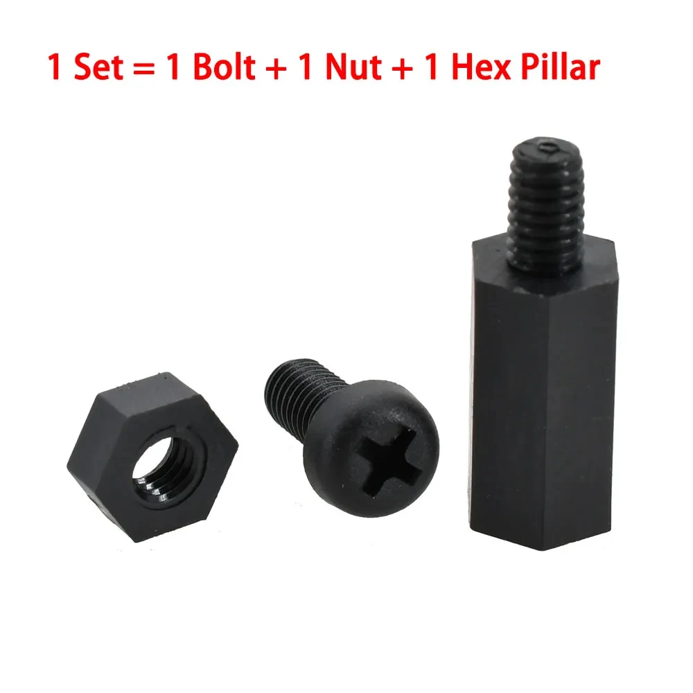 thumbnail image 1 of Black White Plastic Spacer Hex Nylon Standoff PCB Motherboard Threaded Support Board Rack Pillars Screw Nut Set M2M2.5M3 M4M5 M6, 1 of 5