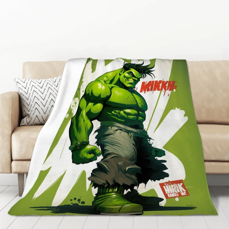 

M-Marvels Hulk Blanket Bed Blankets and Throws Furry Plush Plaid on the Sofa Microfiber Bedding Bedspread Throw Knee Bedspreads