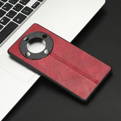 Premium Suture Soft Edge PU Leather Phone Cover for 6.67 Smartphones - 5G Compatible (Red)