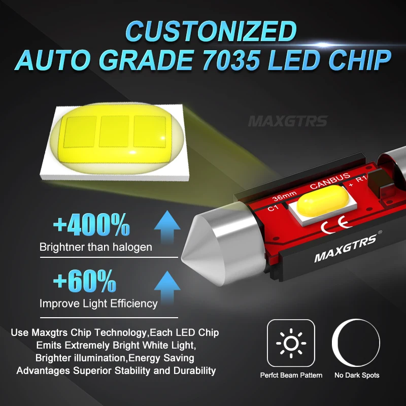 2x C5W LED  CANBUS  31mm 36mm 39mm 41mm C10W ڵ ׸  ȣ   7035 SMD 6000K  12V