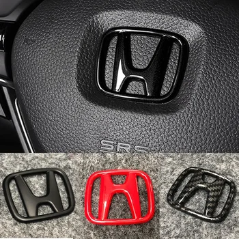 ABS Car Steering Wheel Emblem Sticker Accessories For Honda Civic FIT Accord Prelude CRV 5th City CRZ CRX Jazz HRV Pilot Odyssey