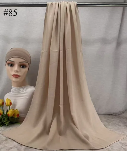 Mini Hijab Modal avec sous-bonnet – Ensemble Basique Extensible, Foulard Fin et Respirant, Protection Solaire, Voile 165*50cm