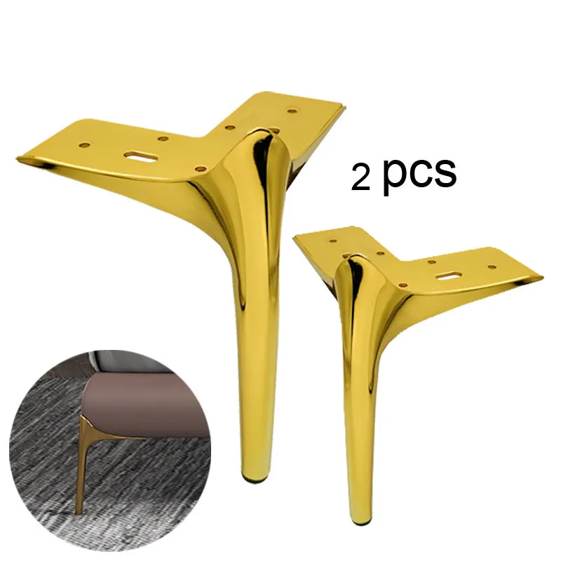 

2pcs DIY Furniture Legs with Rubber Floor Protectors Basic Heavy Duty Triangle top Plate feet Sofa Bed couches Dresser Cabinet