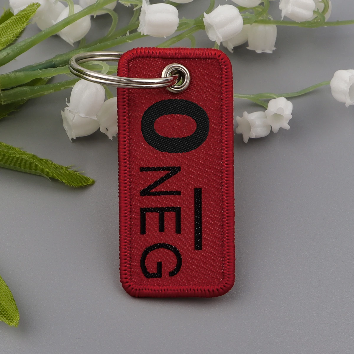 Red Quote Series Embroidered Keychain with Cool Letter Quotation - Stylish Keyring Accessory