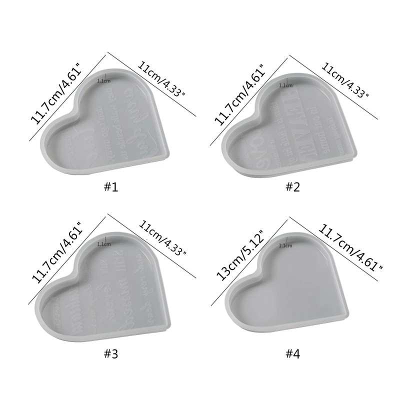 Epoxy Resin Molds 4 Pieces Silicone Casting Molds, Heart Memorial Sign  Condolence Grief Signs for DIY Craft Home Decor Office Sign Sympathy Table