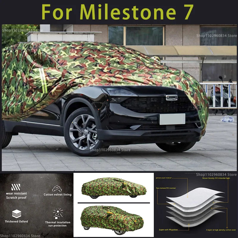 

For Milestone7 Oxford car cover Hail car cover Outdoor Protection Snow Cover Sunshade Waterproof Dustproof Camouflage Car Cover
