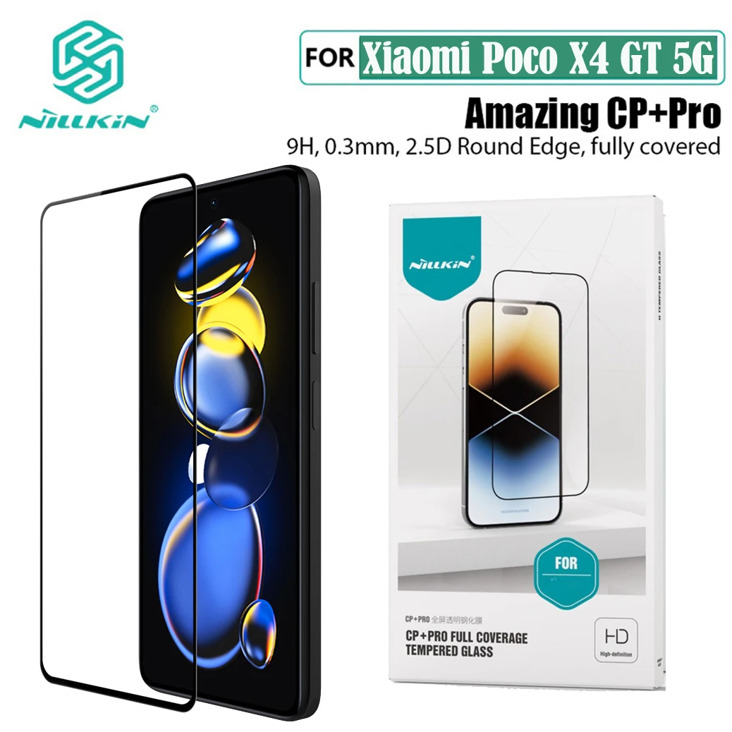 

For Xiaomi Poco X4 GT 5G Tempered Glass Nillkin CP+PRO 2.5D 9H Full Glue Fully Screen Protector For Poco X4GT 5G Glass Film