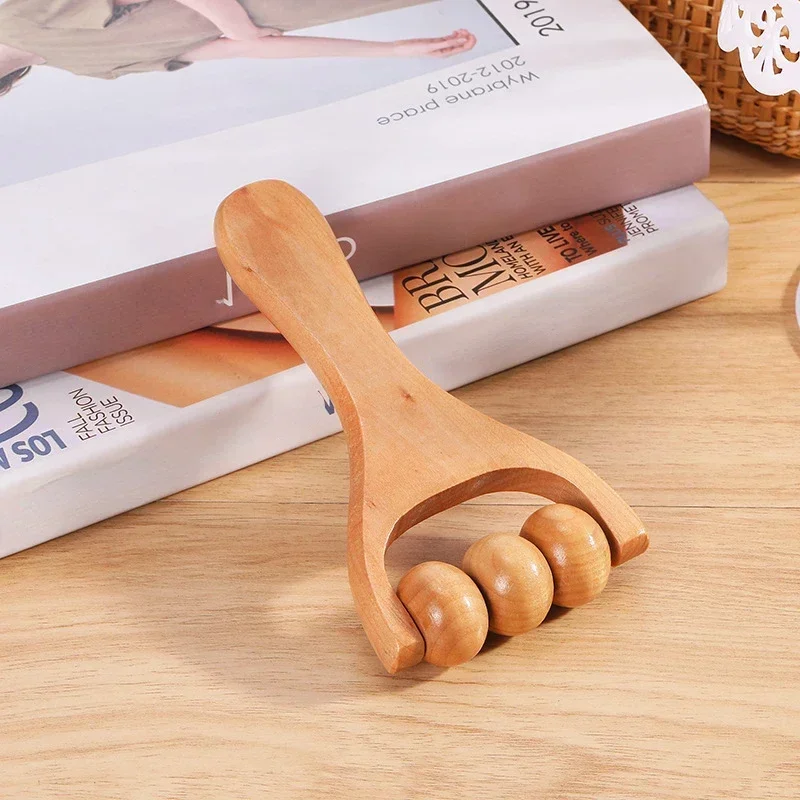 Premium Wooden Deep Tissue Massage Roller Tool - Full Body Relaxation Aid