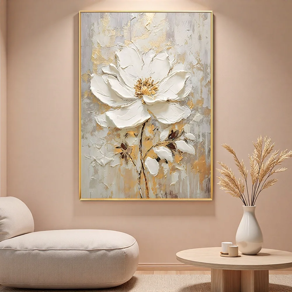 3D Floral Linen Painting 3