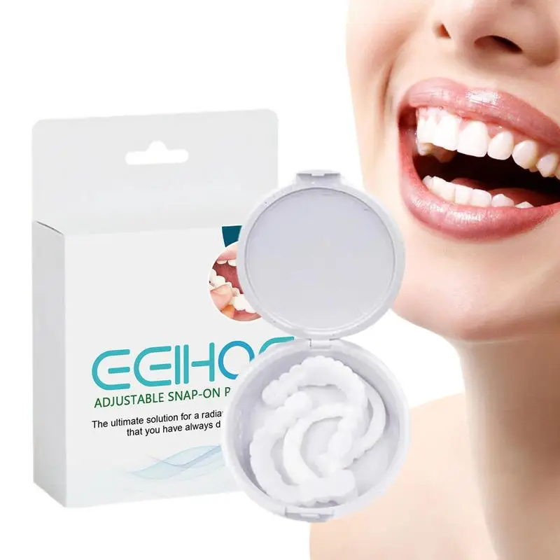 

1 Pair Snap on Teeth Veneers for Men and Women Cover The Imperfect Tooth Cover Snap On Silicone Smile Veneers Teeth Upper Beauty