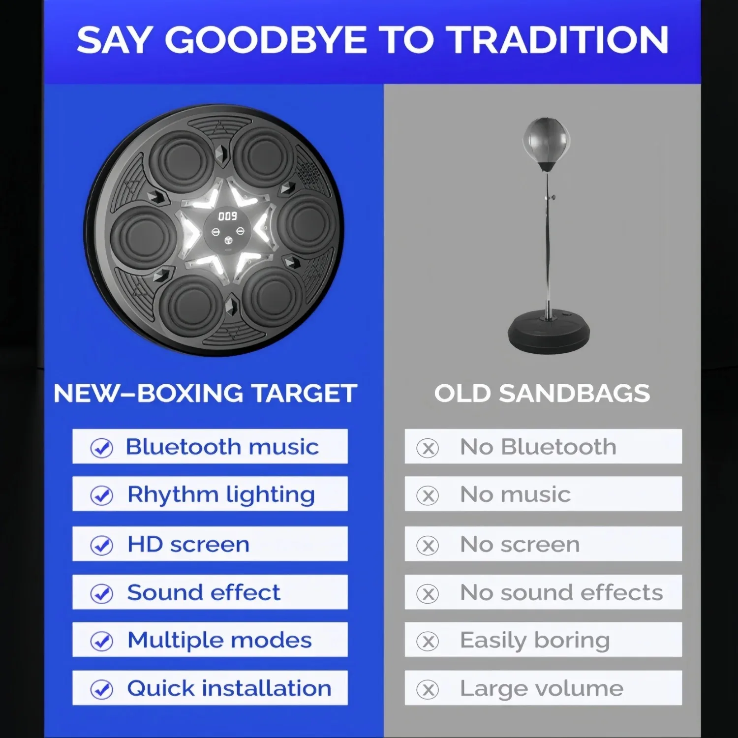 Music Boxing Machine Smart Bluetooth for Adult Children Sports Fitness Boxing Wall Target Muay Thai Reaction Trainer Children's