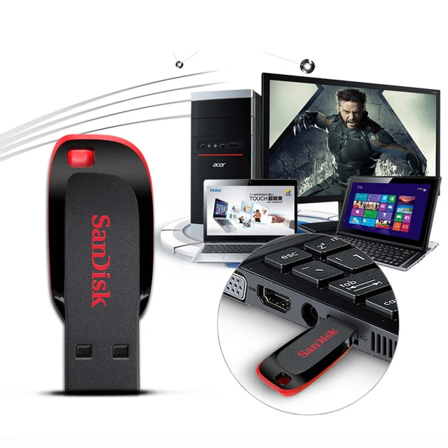 Sandisk Original Pendrive USB2.0 Flash dirve 16GB 32GB 64GB 128GB Usb Memories Flash Memory Z50 mini usb key Pen Drive USB Stick 3