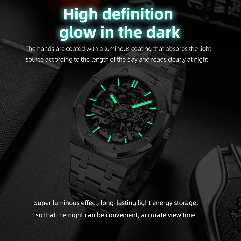 CHENXI 2021 New 8848 Automatic Men Top Brand Mechanical Tourbillon Wristwatch Waterproof Business Stainless Sport Male Watches
