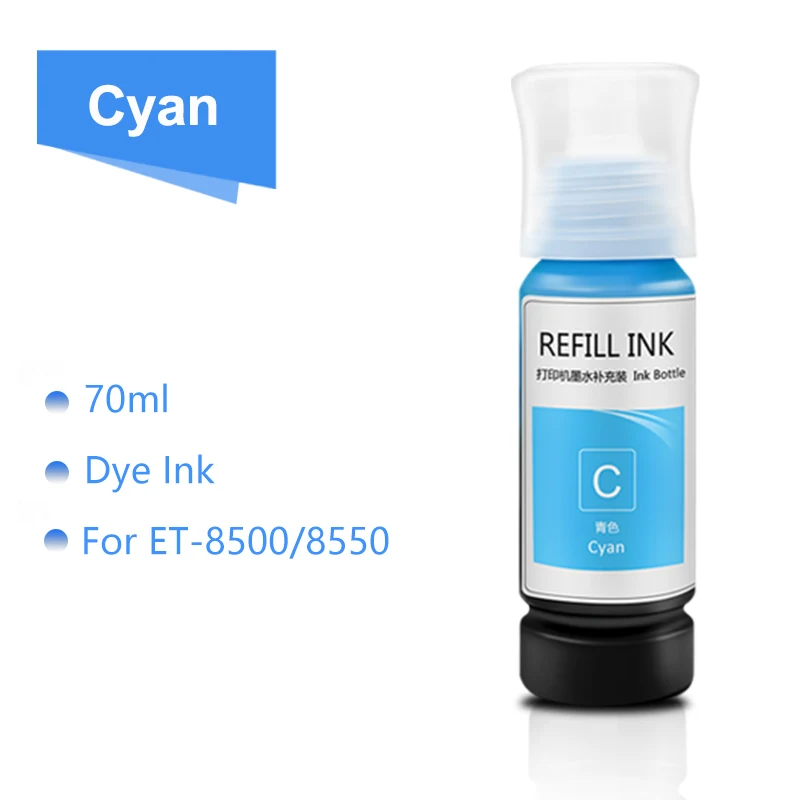 Dye ink For Epson T552 T114 Ink For Epson Eco-Tank ET-8500 ET-8550 Photo Inkjet Printer (5 Color and 6 Color is Available)