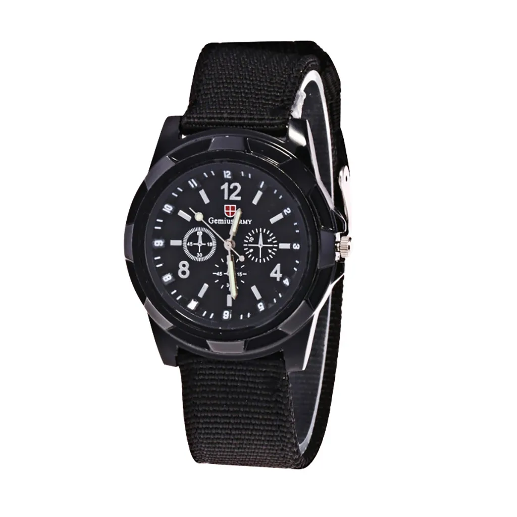 

FashionLuminous Double Scale Outdoor Sports Men's Watch Nylon Strap Womens Watch Small