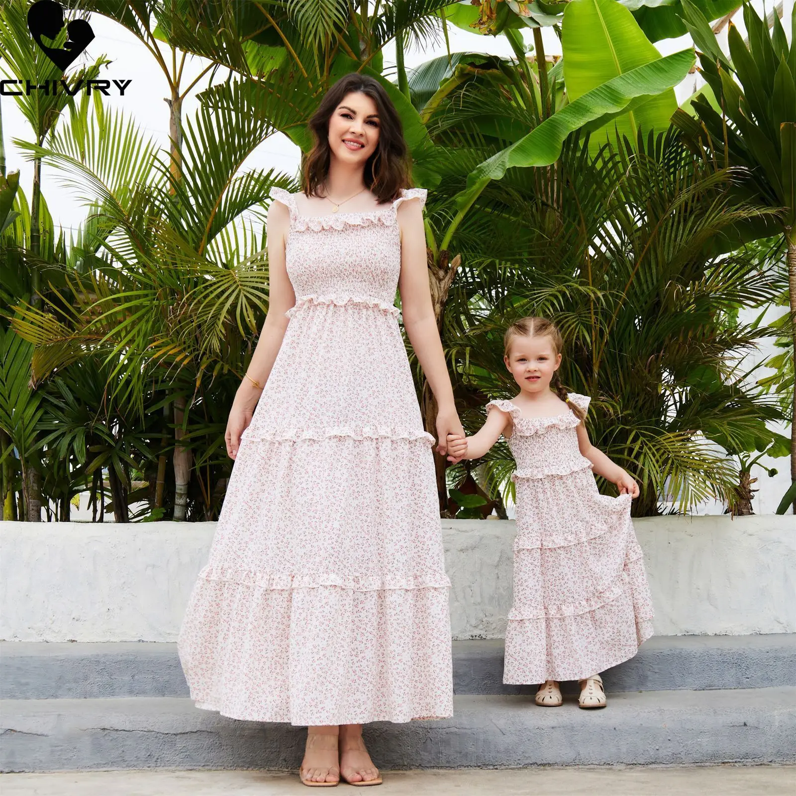 Mommy and Me Light Blue Matching Dress With Floral Lace and Long Sleeve  Mother and Daughter Matching Gown - Etsy | Mommy and me dresses, First  birthday dresses, Mother daughter dress